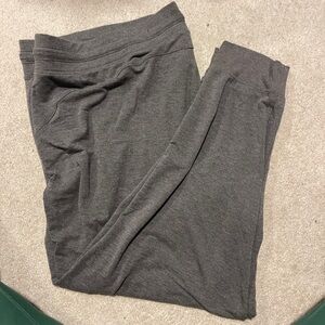 Gray and black pair of joggers
